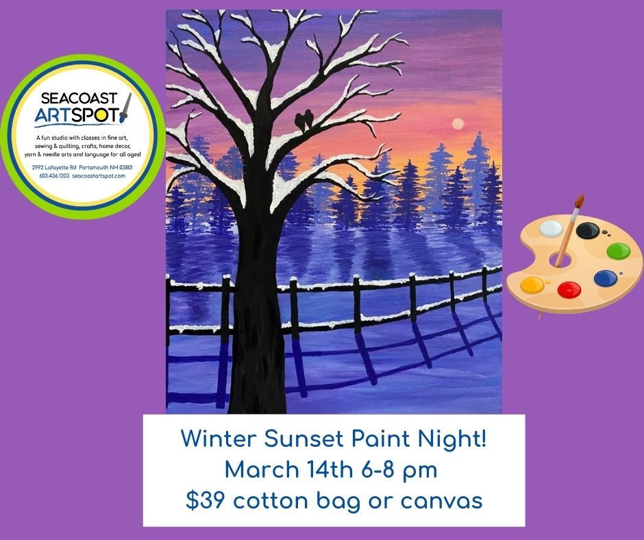 Winter Sunset Paint Night! $39