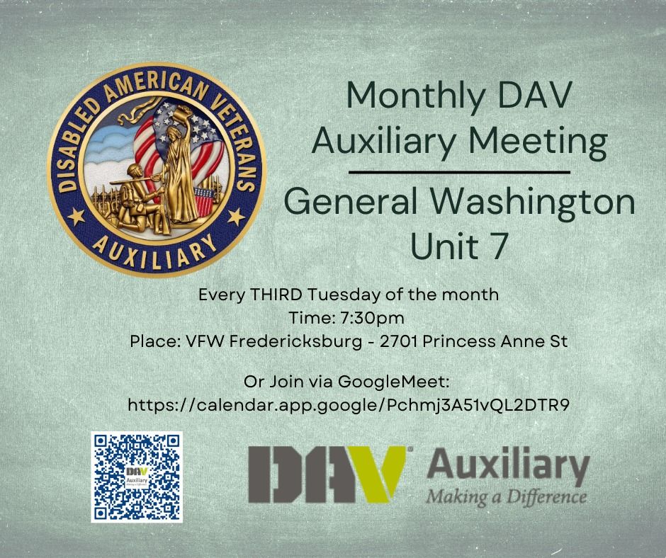 DAV Auxiliary Unit 7 Monthly meeting