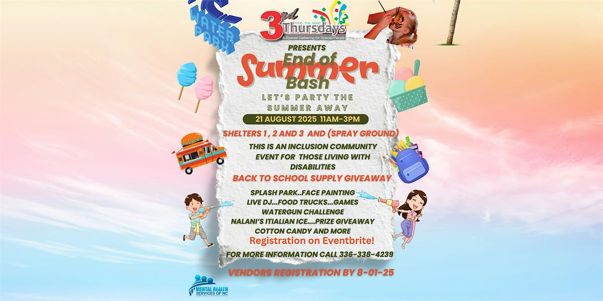 Third Thursday's End of Summer Bash and School Supply Drive