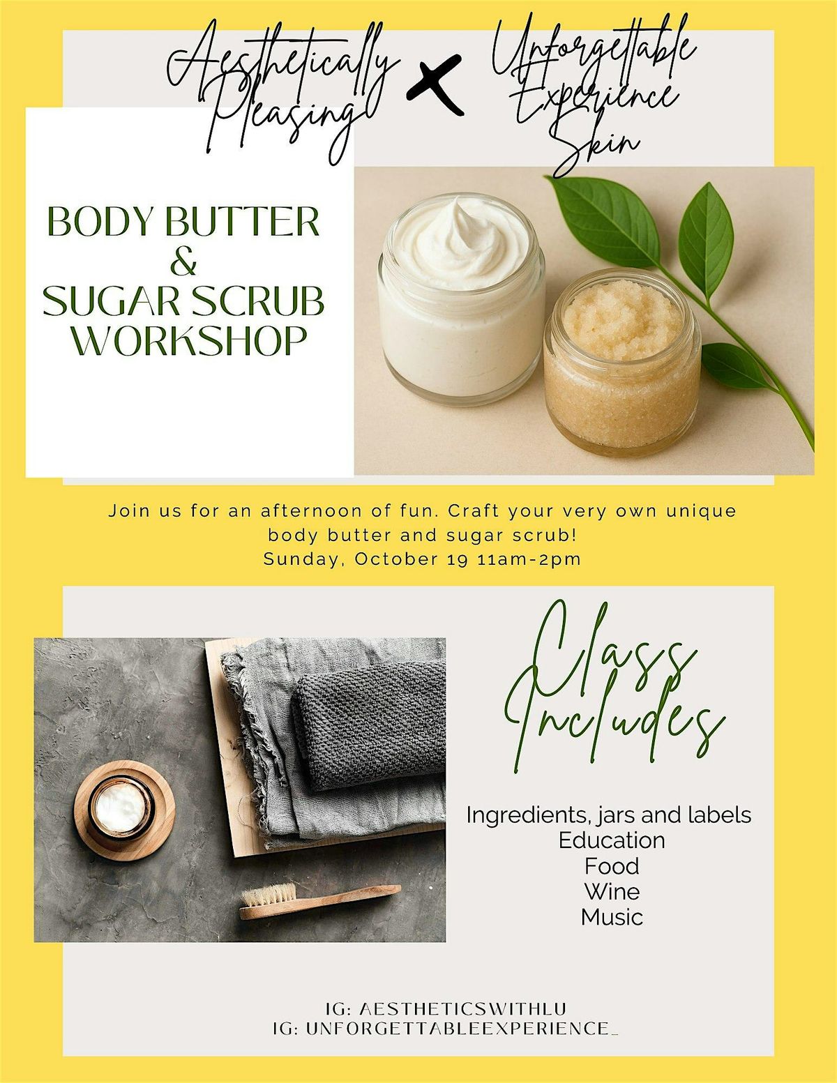 Body Butter & Sugar Scrub Workshop