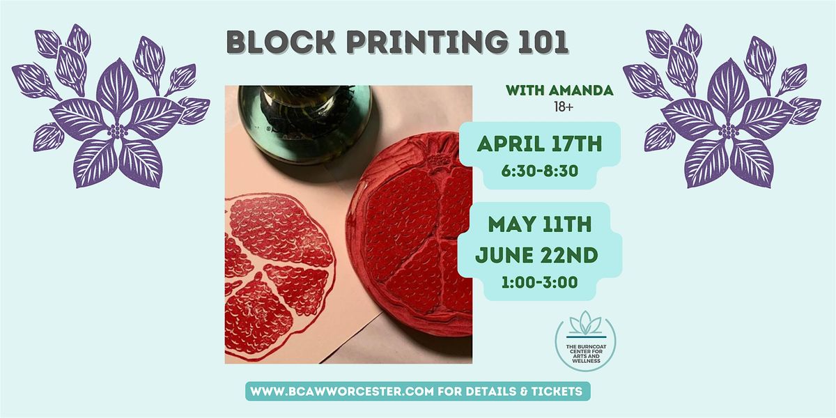 Block Printing 101- 3 dates to choose from!