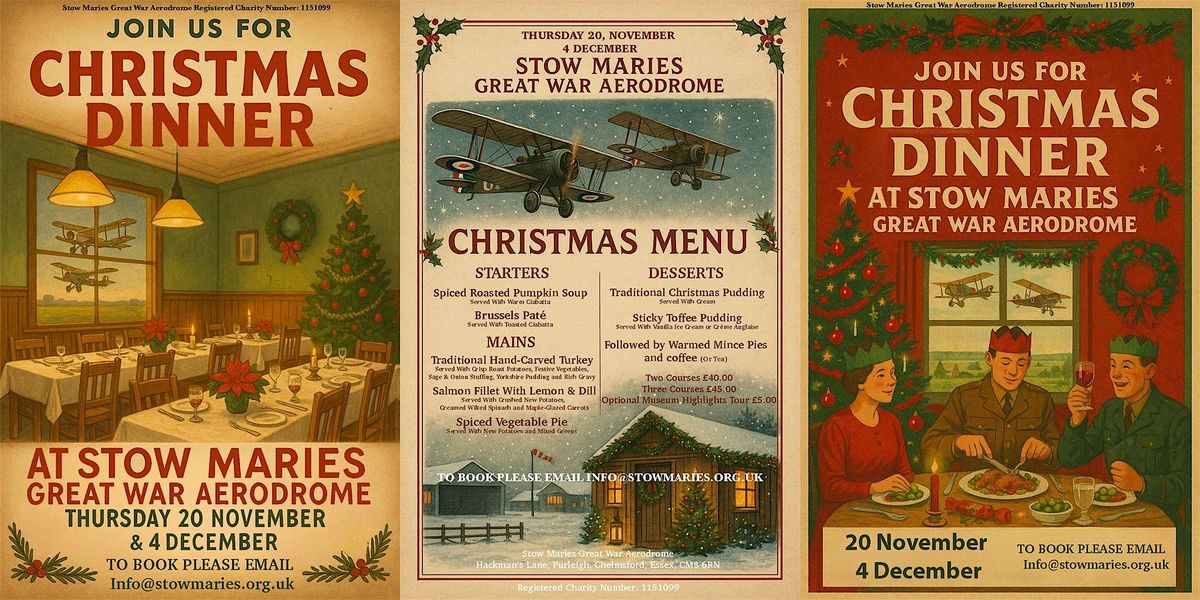 Experience Christmas lunch in a unique World War One Aerodrome