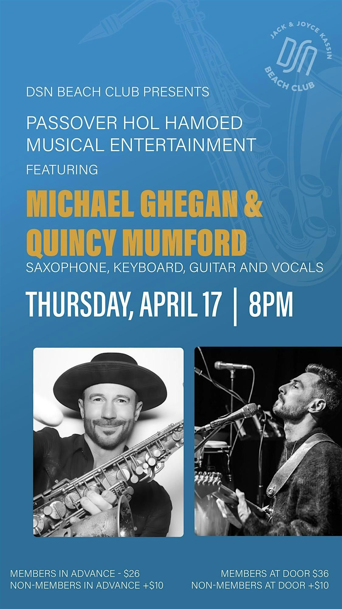 Michael Ghegan and Quincy Mumford- Saxophone, Keyboard, Guitar and Vocals