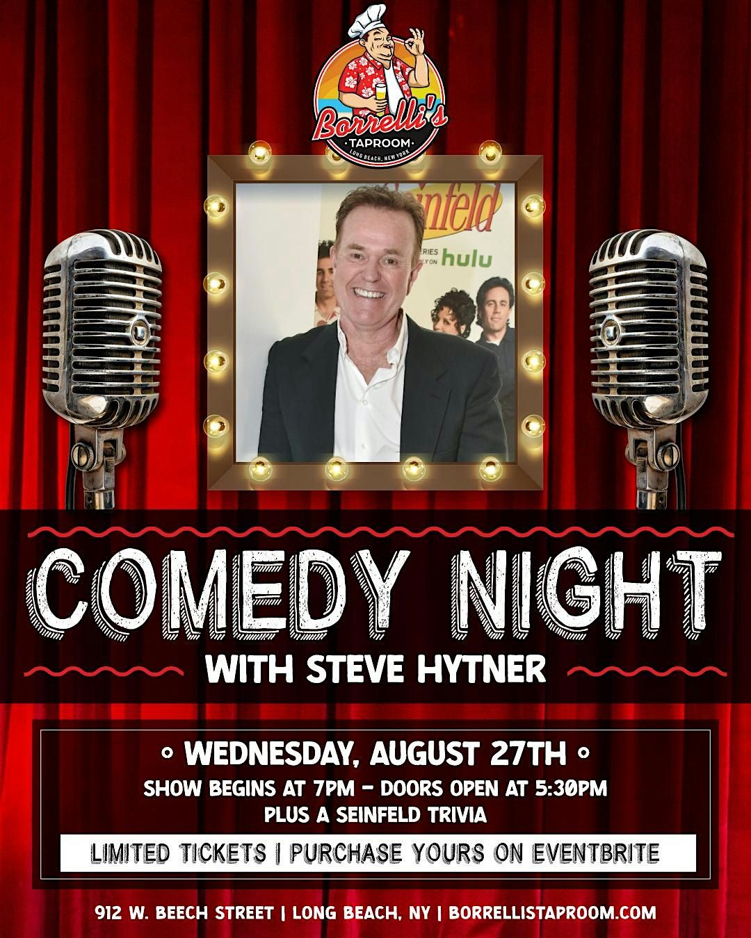 Steven Hytner Comedy and Seinfeld Trivia @Borrelli's Taprooom