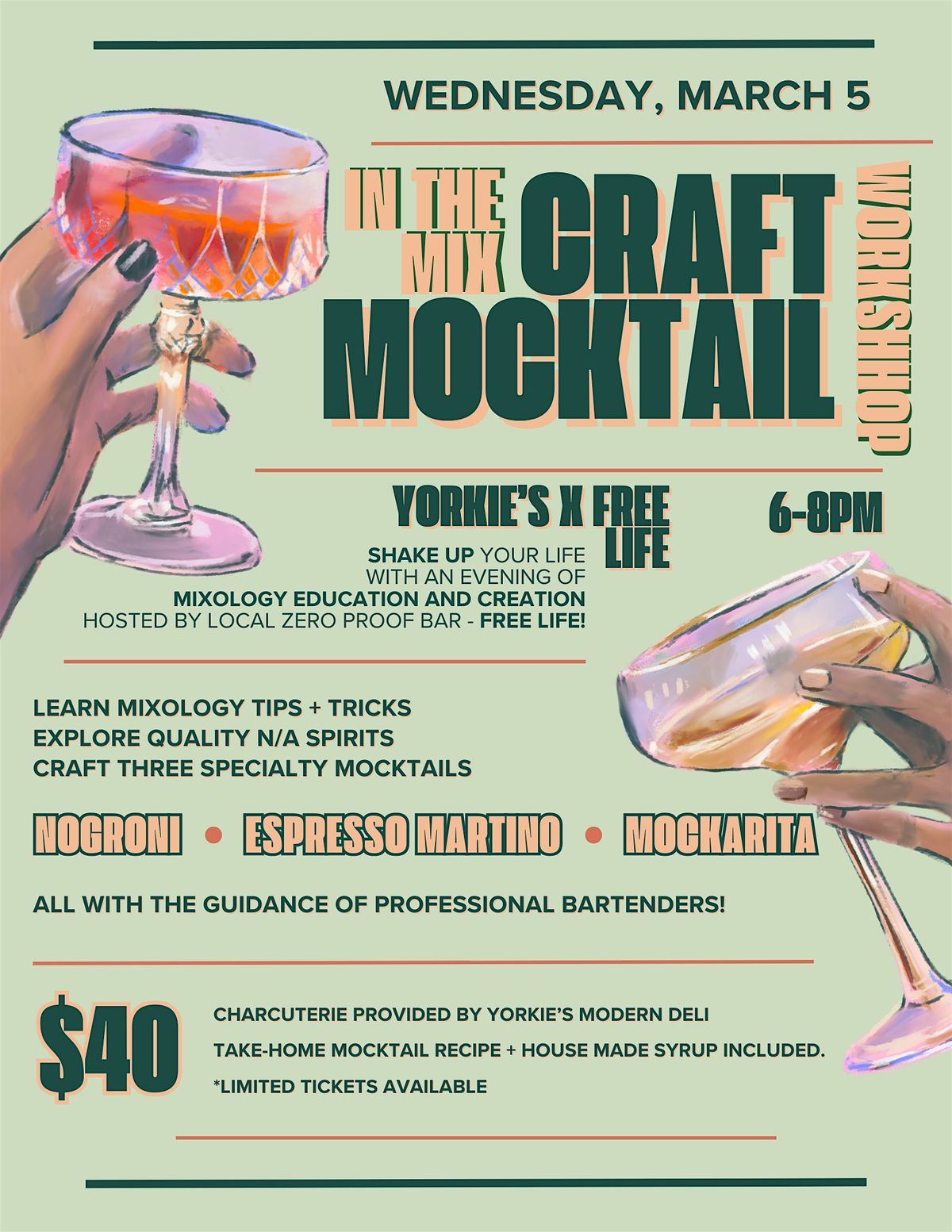 Yorkie's x Free Life Craft Mocktail Workshop