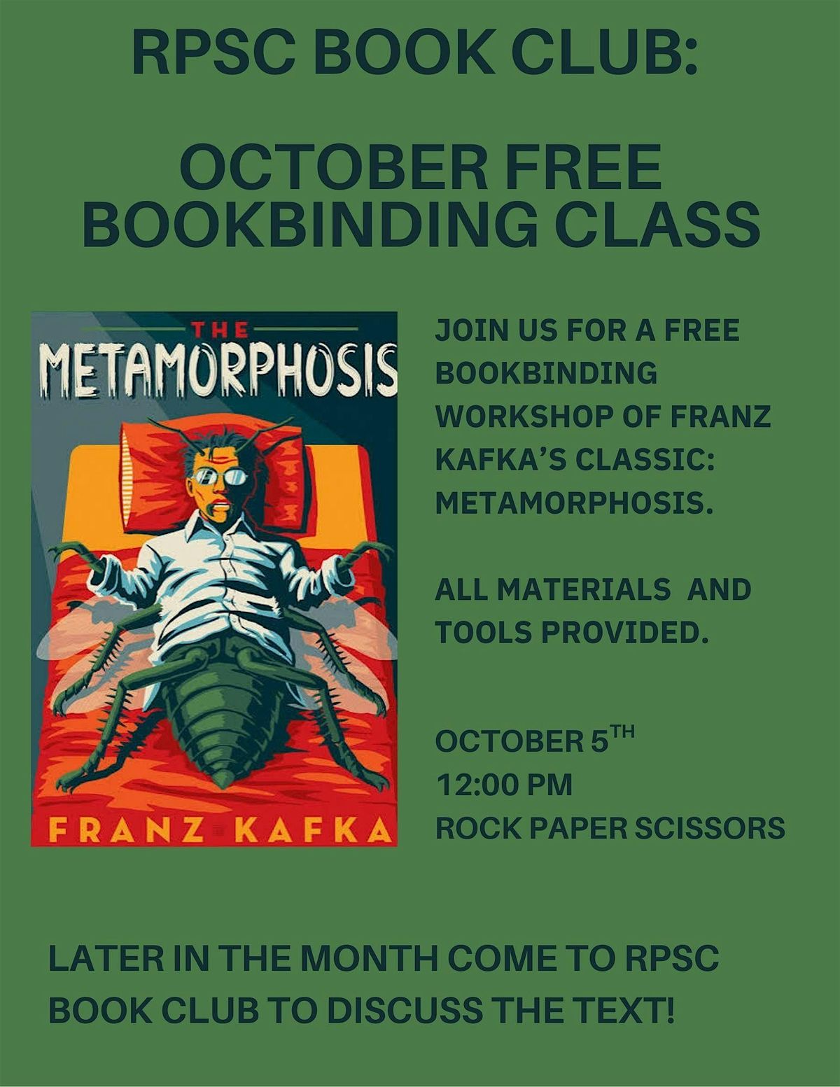 RPSC Book Club's October Free Bookbinding Workshop