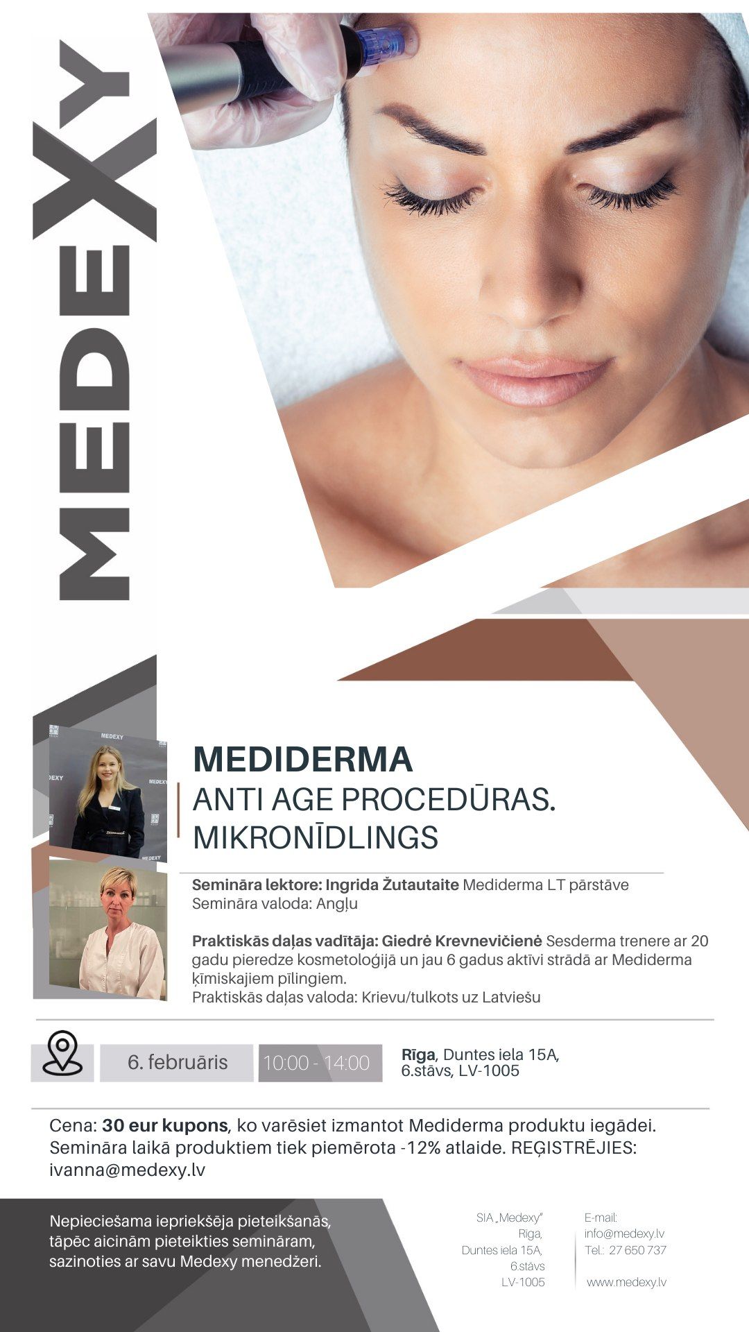 MEDIDERMA SEMIN\u0100RS: Anti age proced\u016bras. Mikron\u012bdlings.