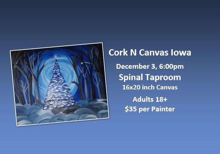 Spinal Taproom -Blue Christmas Tree- Cork N Canvas Iowa