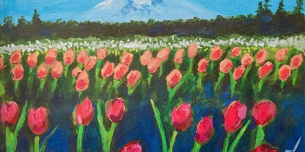 Colorful Tulip Field - Paint and Sip by Classpop!\u2122