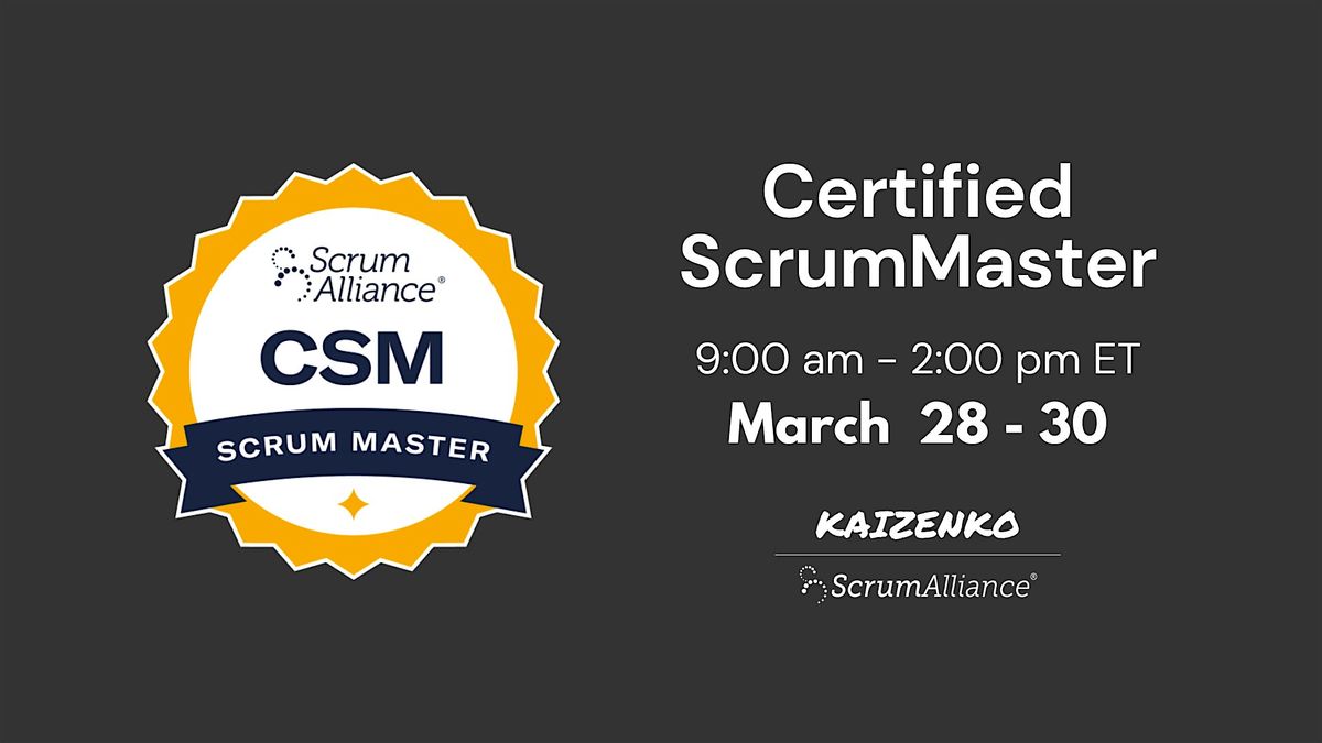 Certified Scrum Master Certification (CSM) - Weekend Class