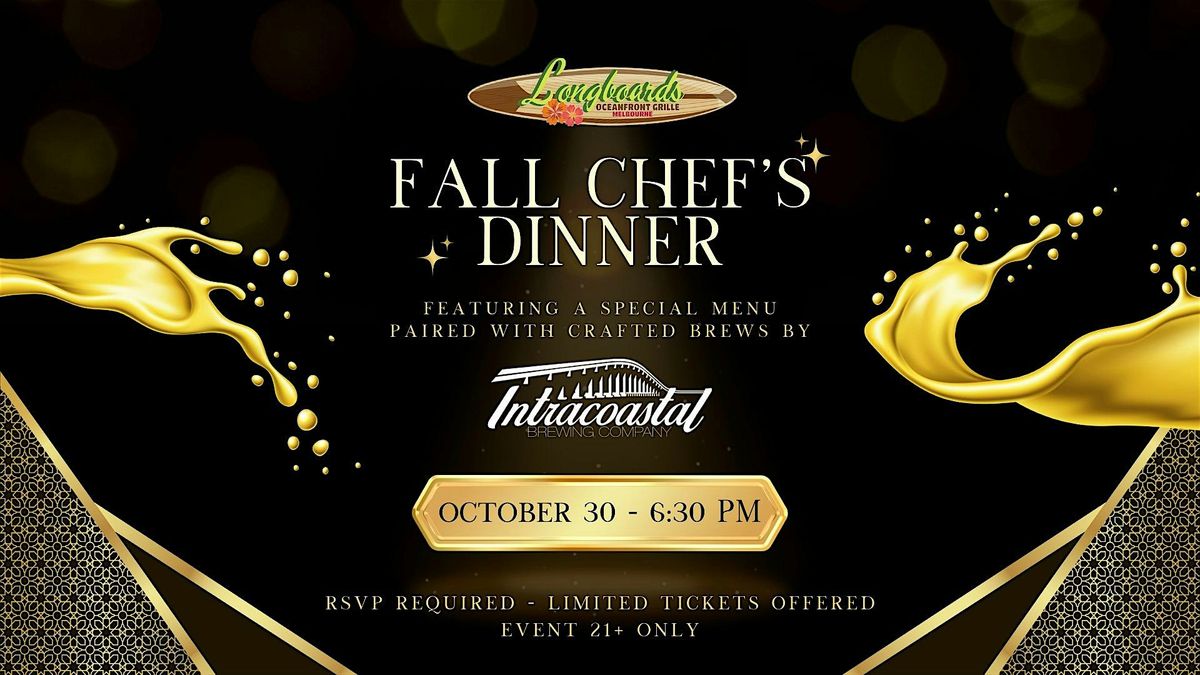 Fall Chef's Dinner at Longboards Oceanfront Grille