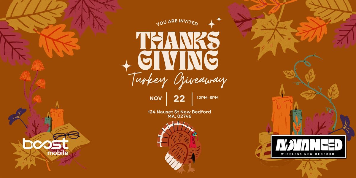 Free Thanksgiving Turkey Basket Giveaway in New Bedford w\/ Boost Mobile