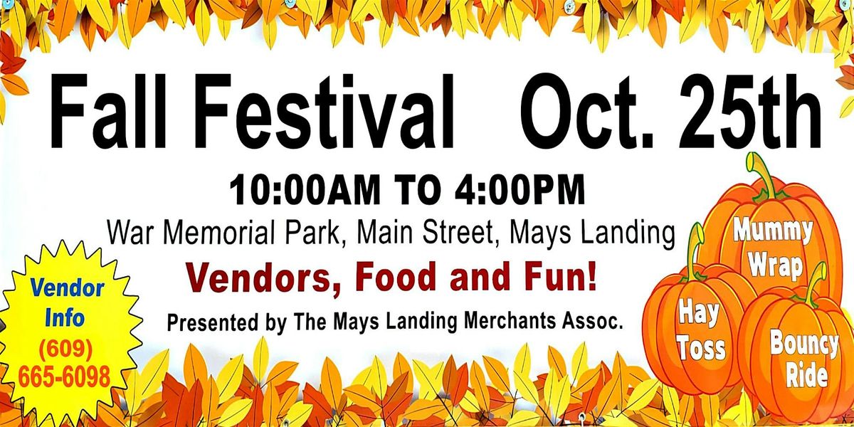 Mays Landing's 2025 Fall Festival - Vendor Registration