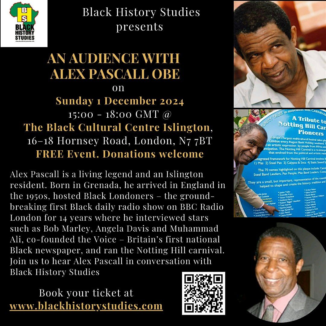 Black History Studies presents 'An Audience with Alex Pascall  OBE'