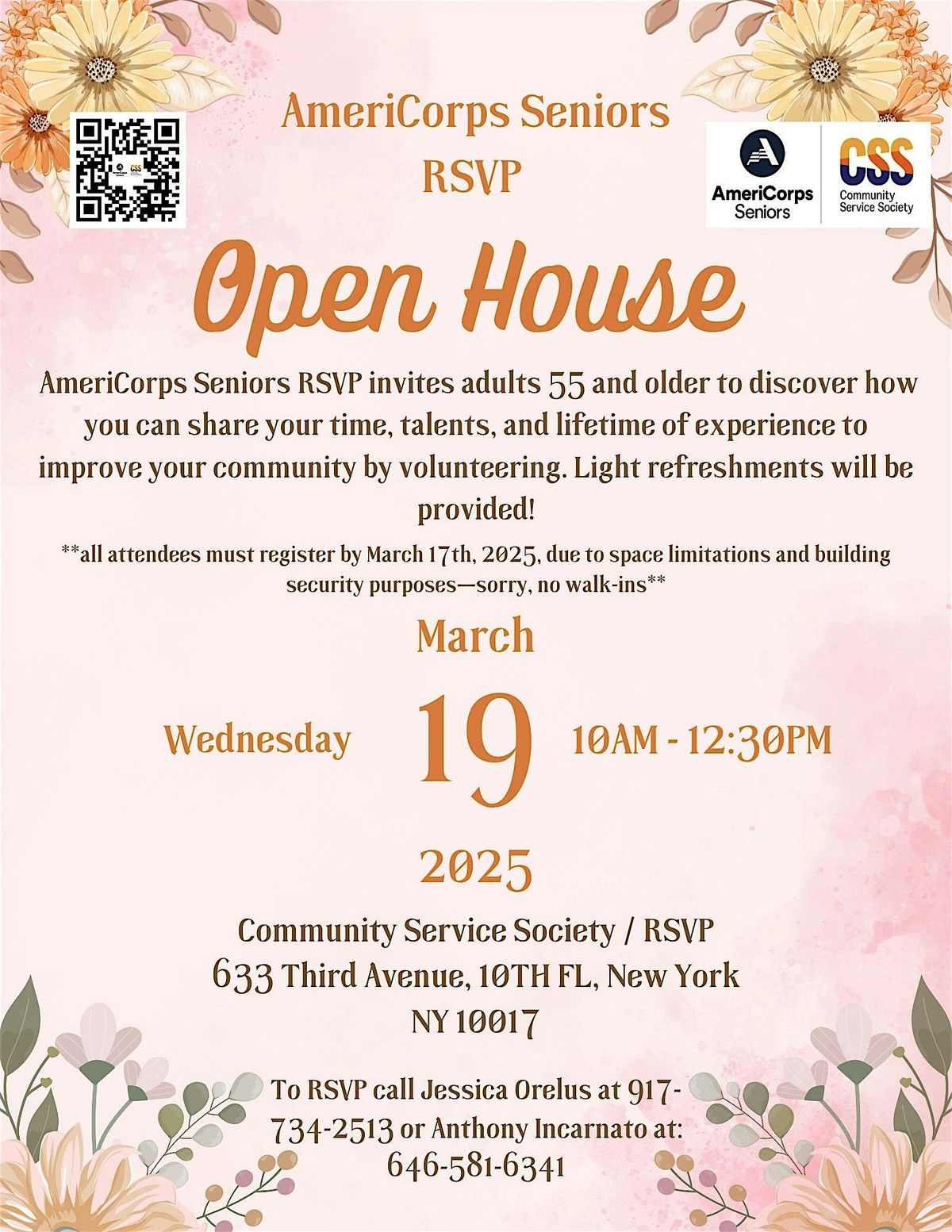 AmeriCorps Seniors RSVP -- Spring Open House!  (March 19th)