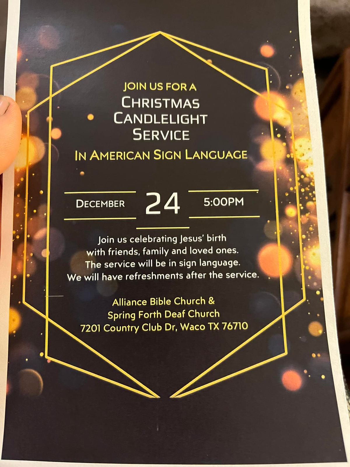 ASL Christmas Candlelight service