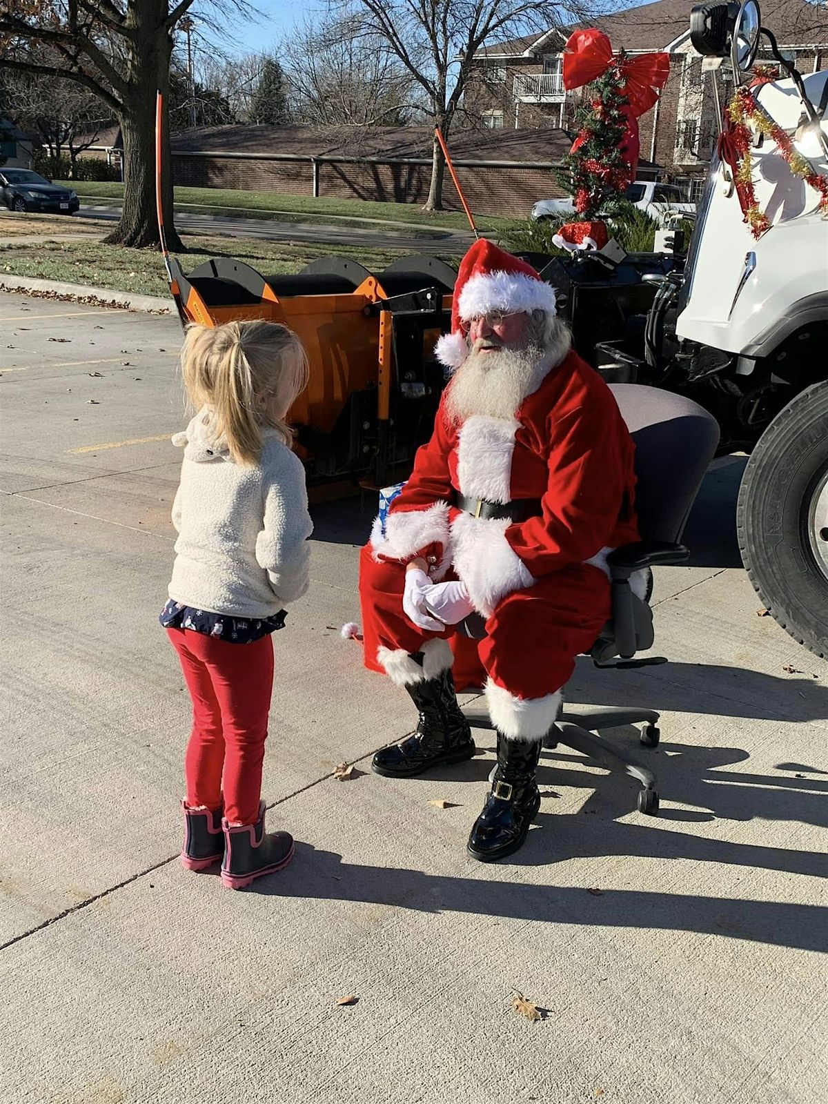 Snowplow Santa Visits Gere Branch Library