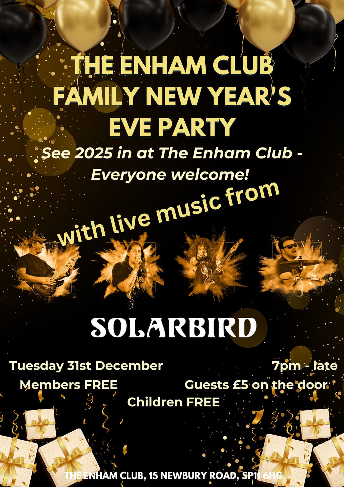 Family New Years Eve Party - live music from SOLARBIRD!