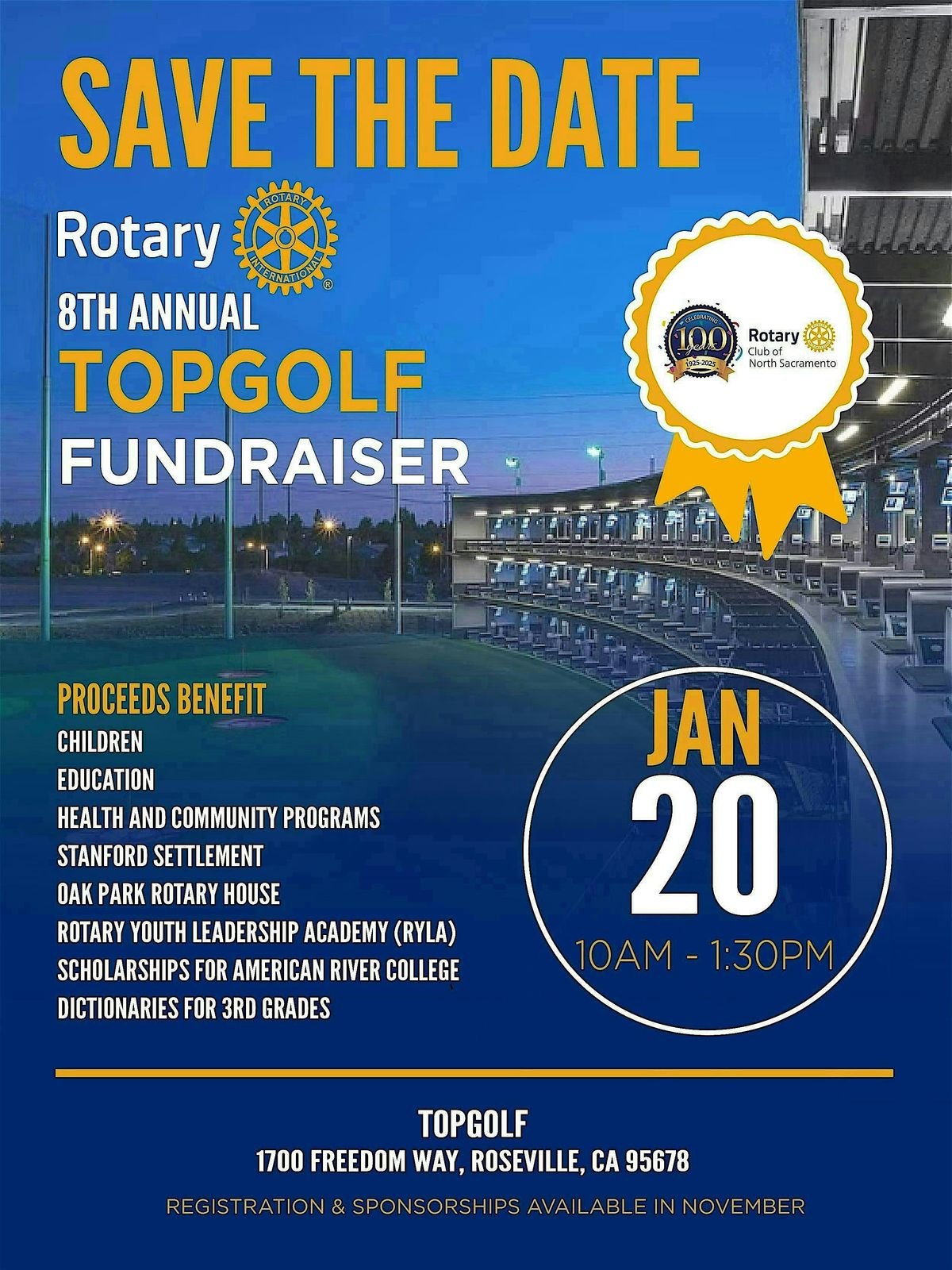 8TH ANNUAL ROTARY CLUB OF NORTH SACRAMENTO TOPGOLF FUNDRAISER