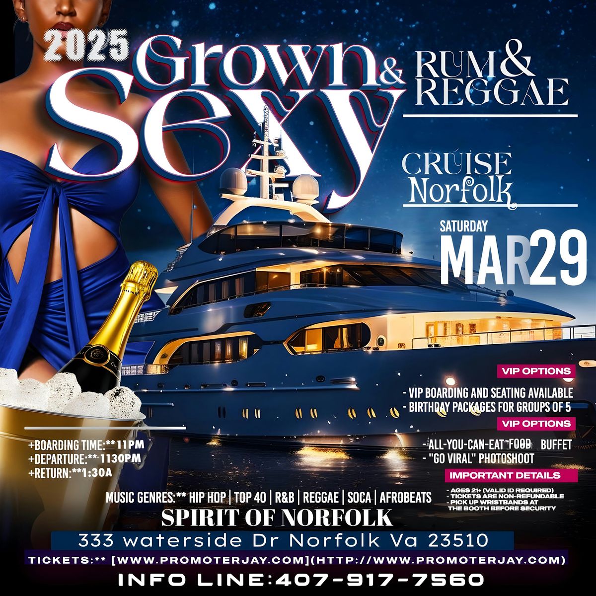 2025 Grown and Sexy Rum and Reggae Midnight Cruise Norfolk (Spring Edition)