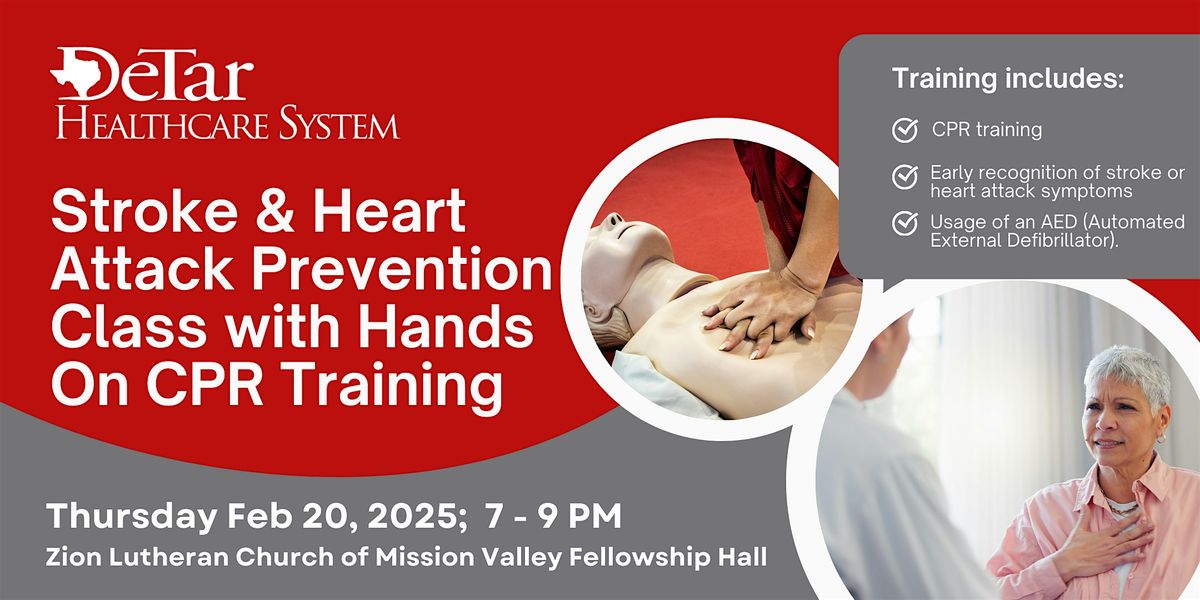 Stroke and Heart Attack Prevention Class with Hands-On CPR Training