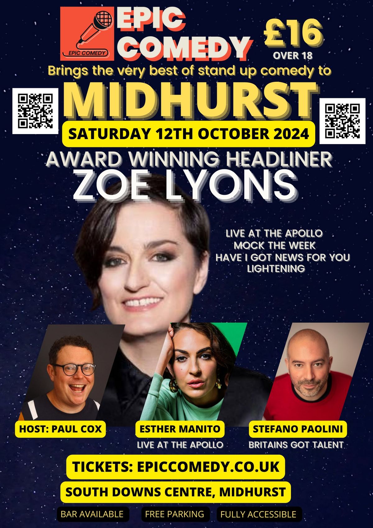 Epic Comedy Midhurst - 12th October 2024