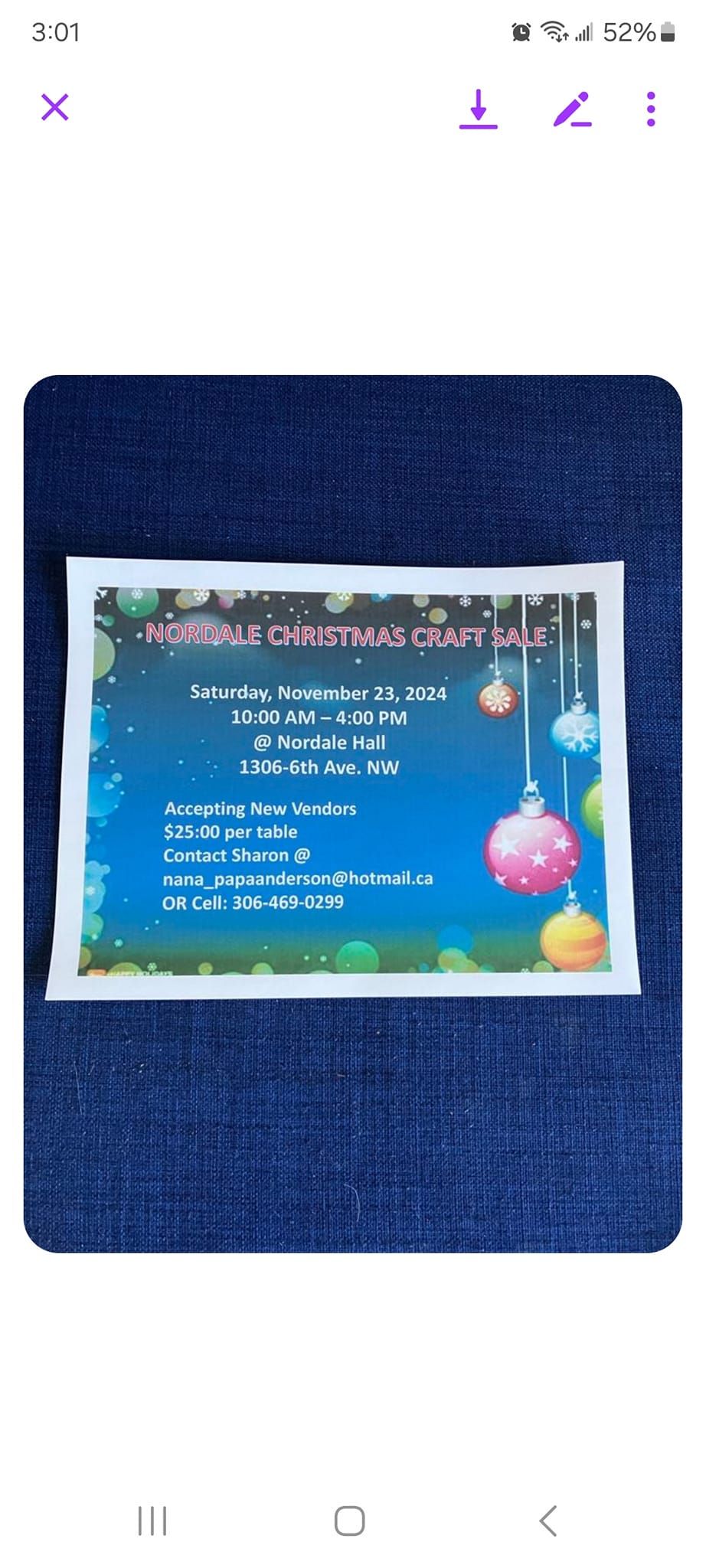 Nordale hall Christmas craft sale 