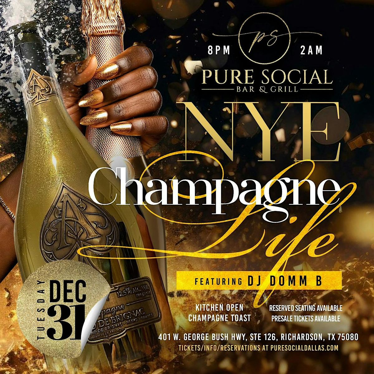 Champage Life NYE at Pure Social Dallas