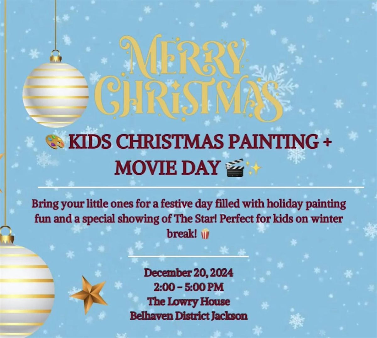 Kids Christmas Painting + Movie Day