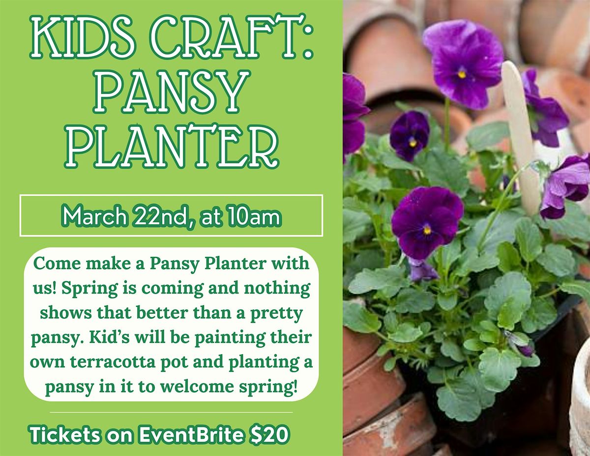 Kids Craft Pansy Planter