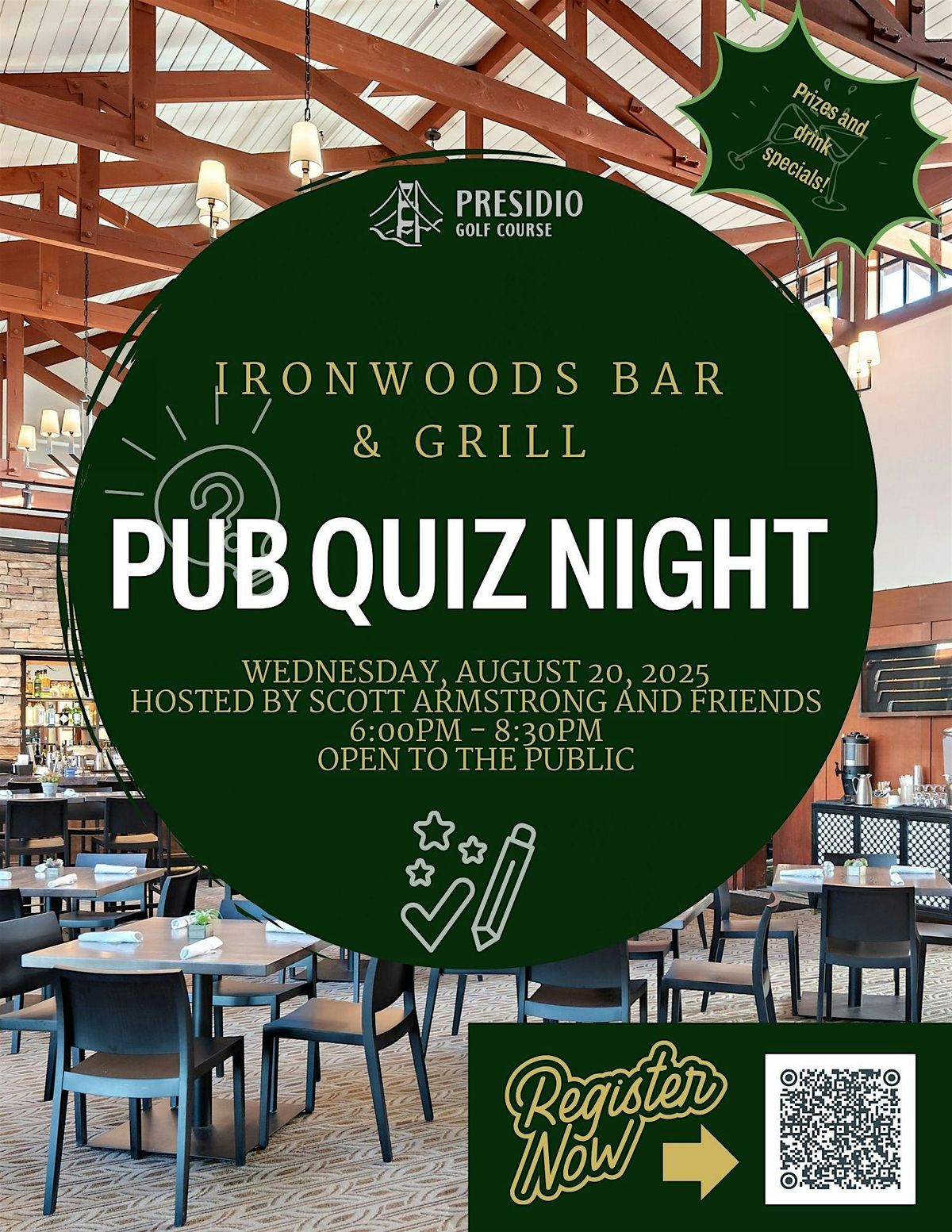 August Pub Quiz at Presidio Golf Course