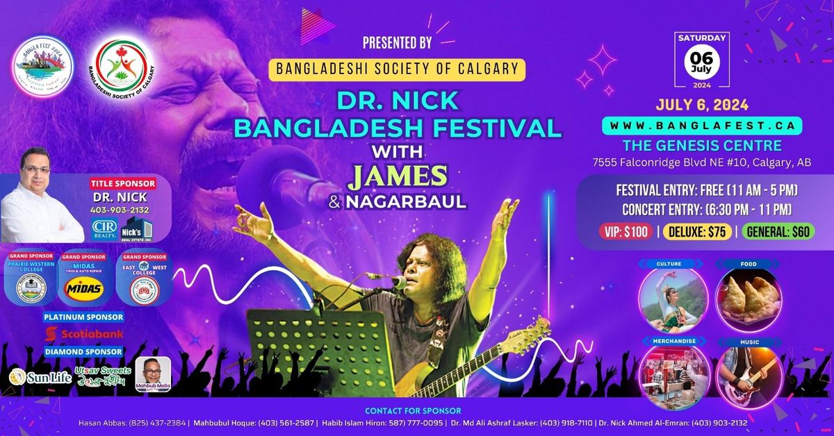 DR. NICK BanglaFest w\/ JAMES & Nagar Baul