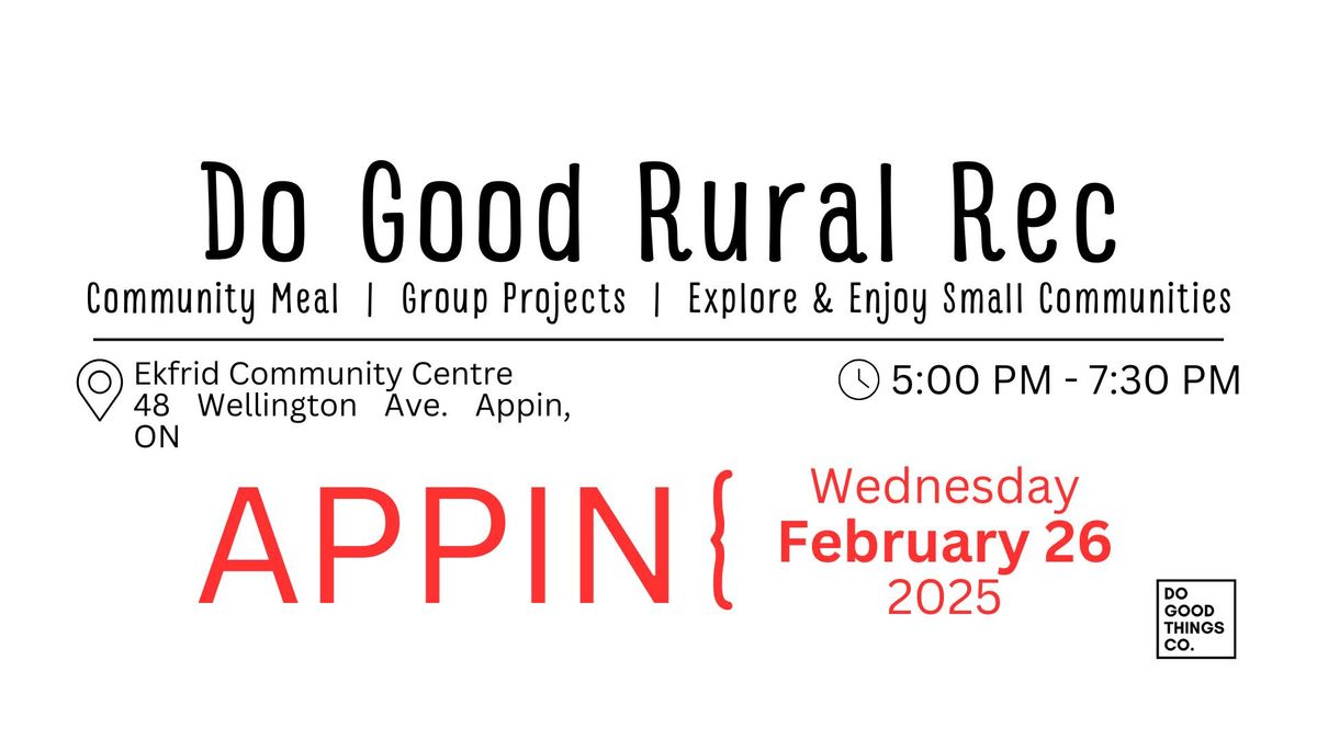 Appin Do Good Rural Rec: February 26, 2025