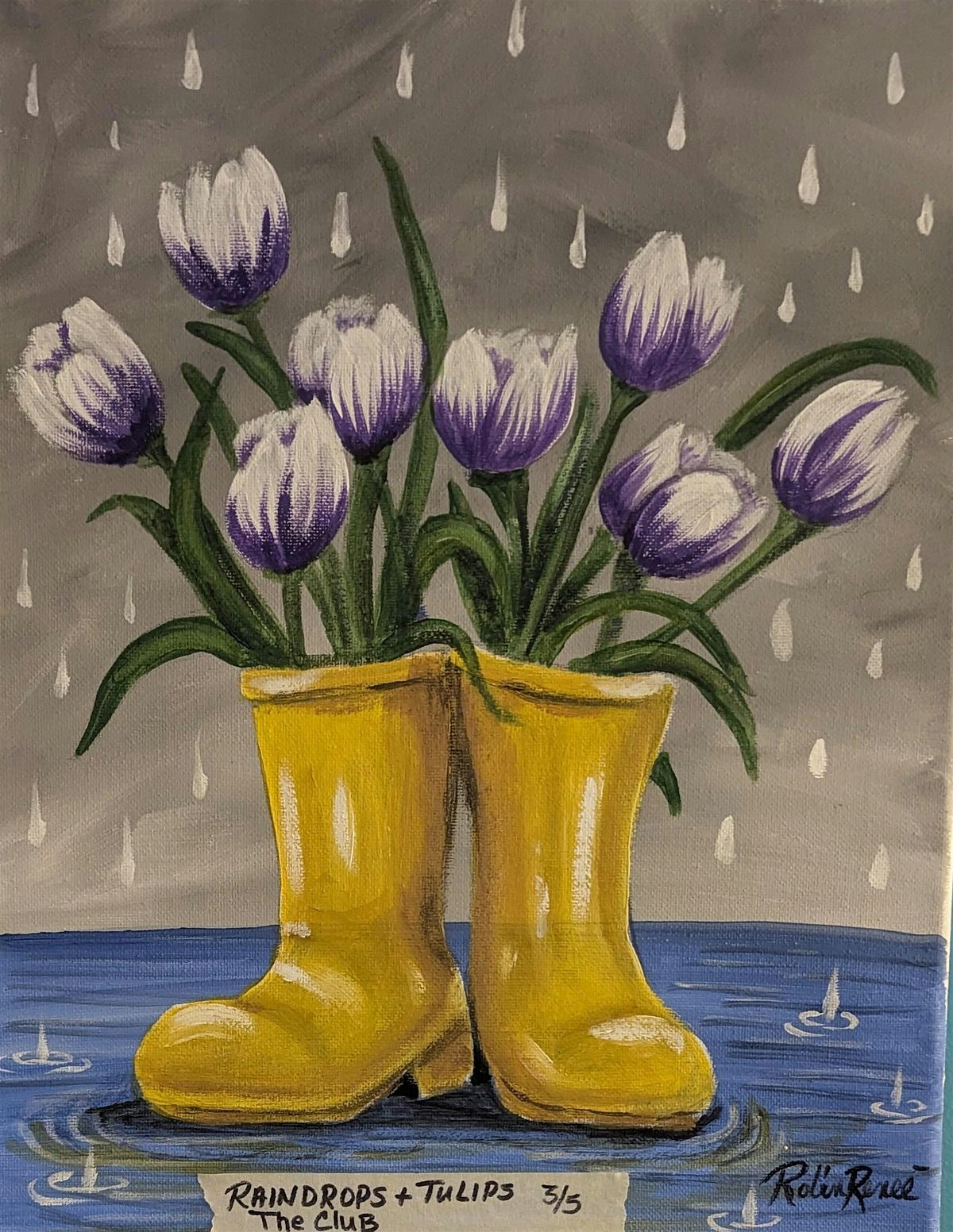 Rain drops and Tulips Paint & Sip