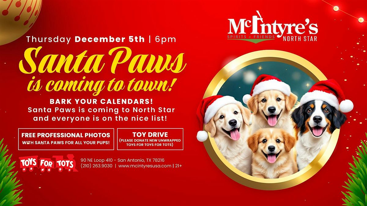 FREE! Professional Christmas photos for your pups with Santa Paws!