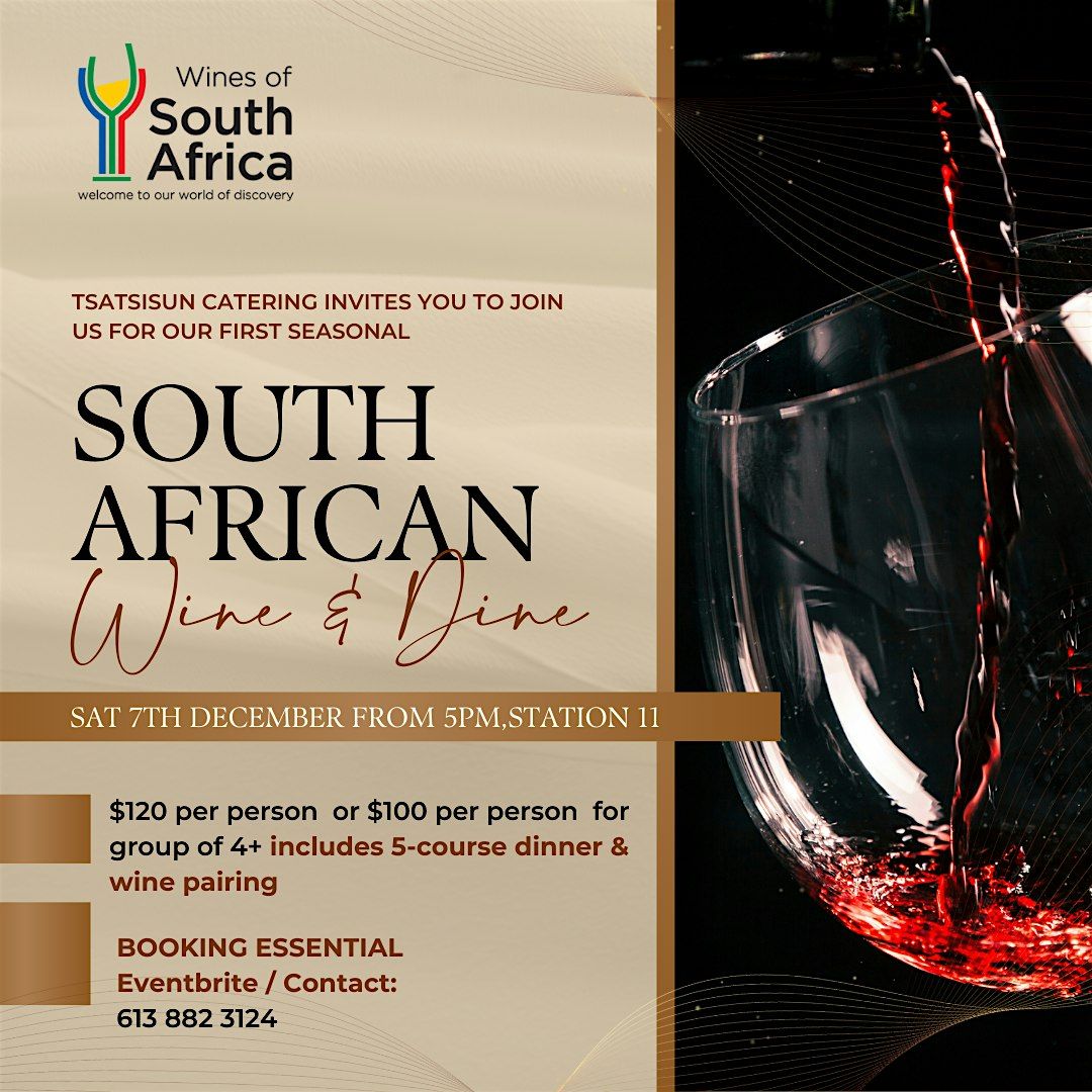 South African 5 Course meal with Wine Pairing