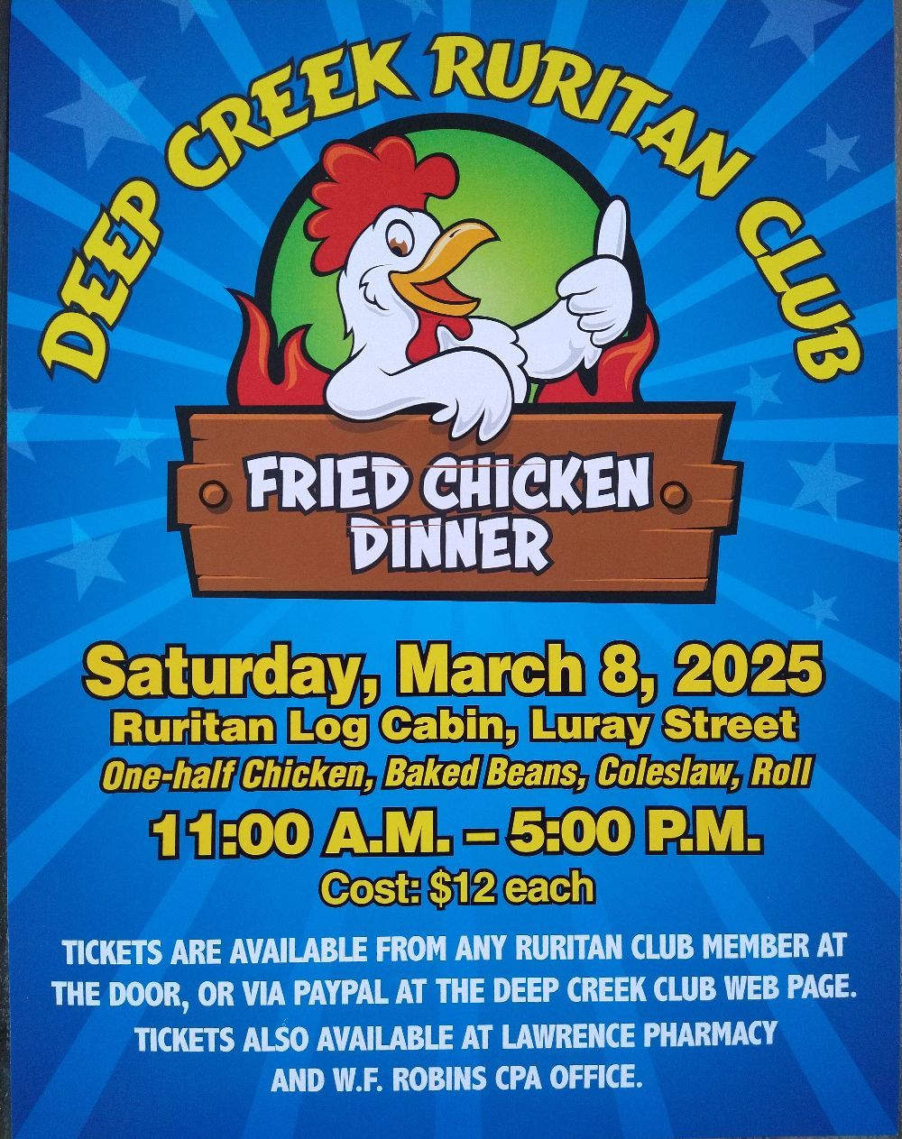 Deep Creek Ruritan Club's Famous Fried Chicken Dinner