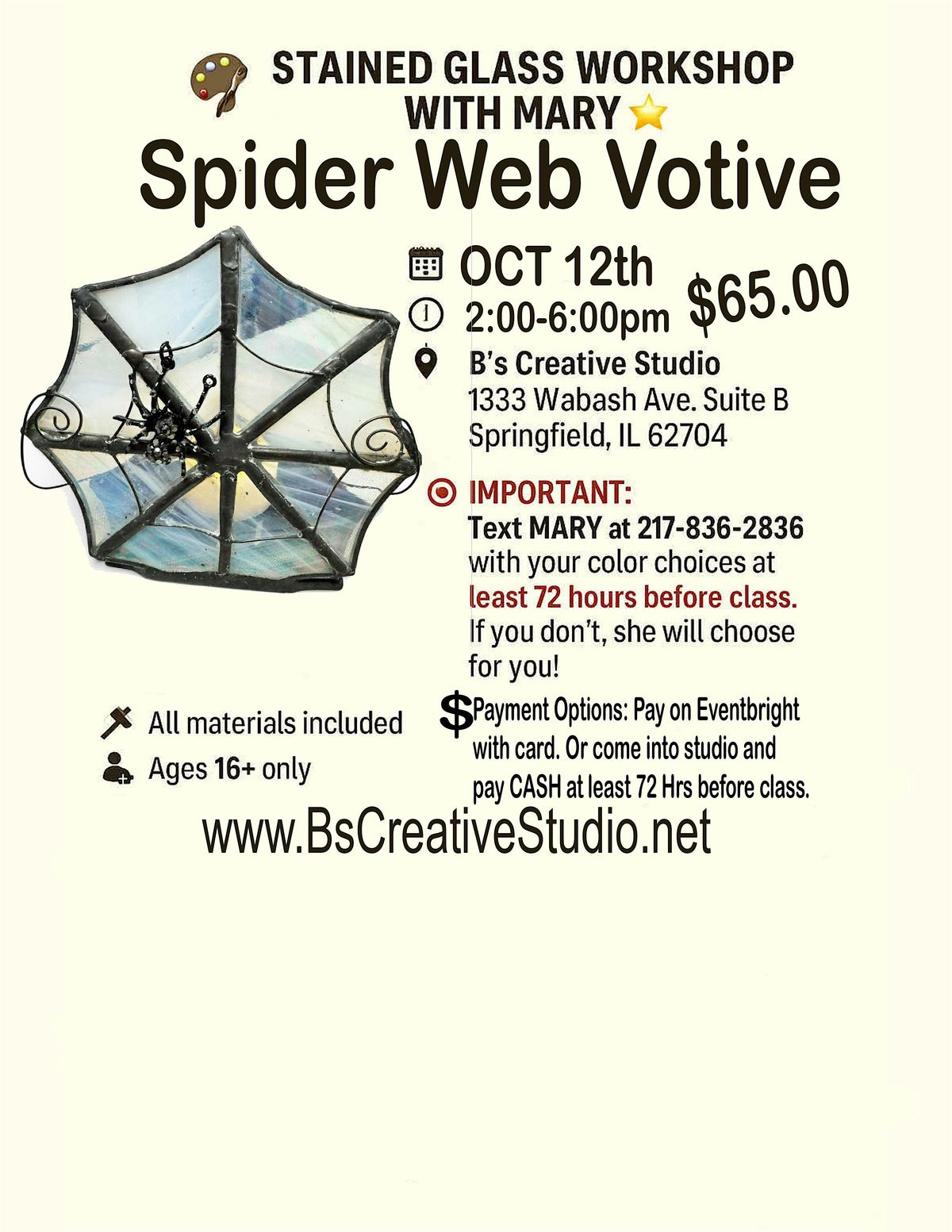 Stained Glass Spider Web Votive