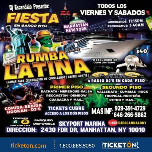 RUMBA LATINA EN BARCO+RADIO DJ`S + MANHATTAN NY