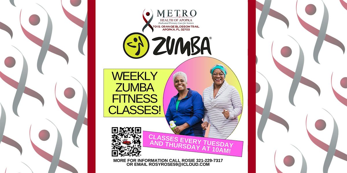 Free Zumba for Seniors  Every Thursday 10:00am  at Metro Health of Apopka