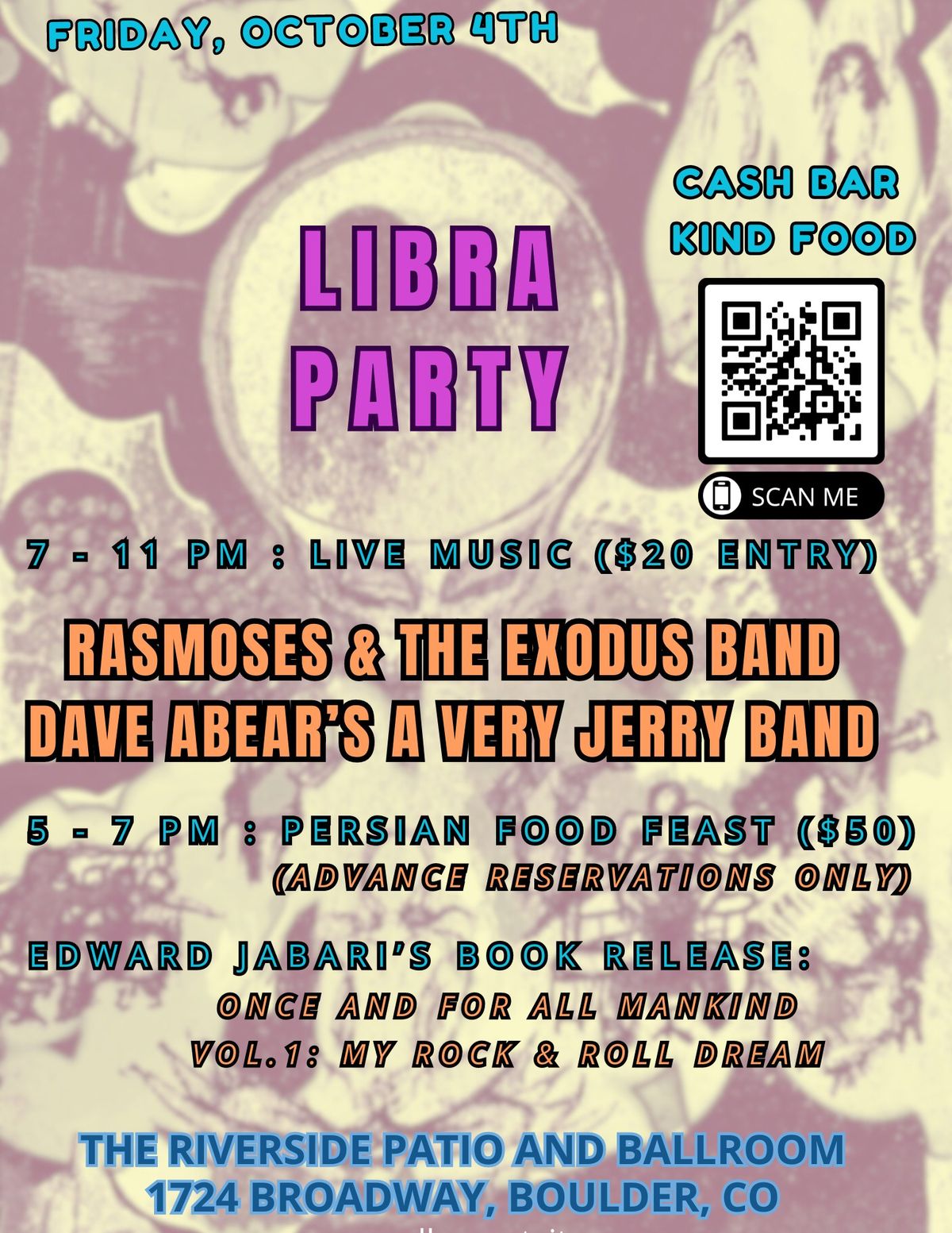 Reggae and Grateful Dead Libra Dance Party + Persian Feast & Book Release