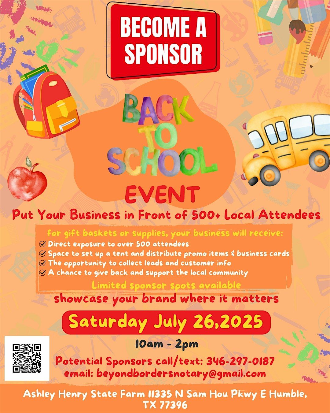 Sponsors - Back To School Event