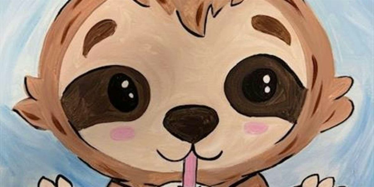 Boba Sipping Baby Sloth - Paint and Sip by Classpop!\u2122