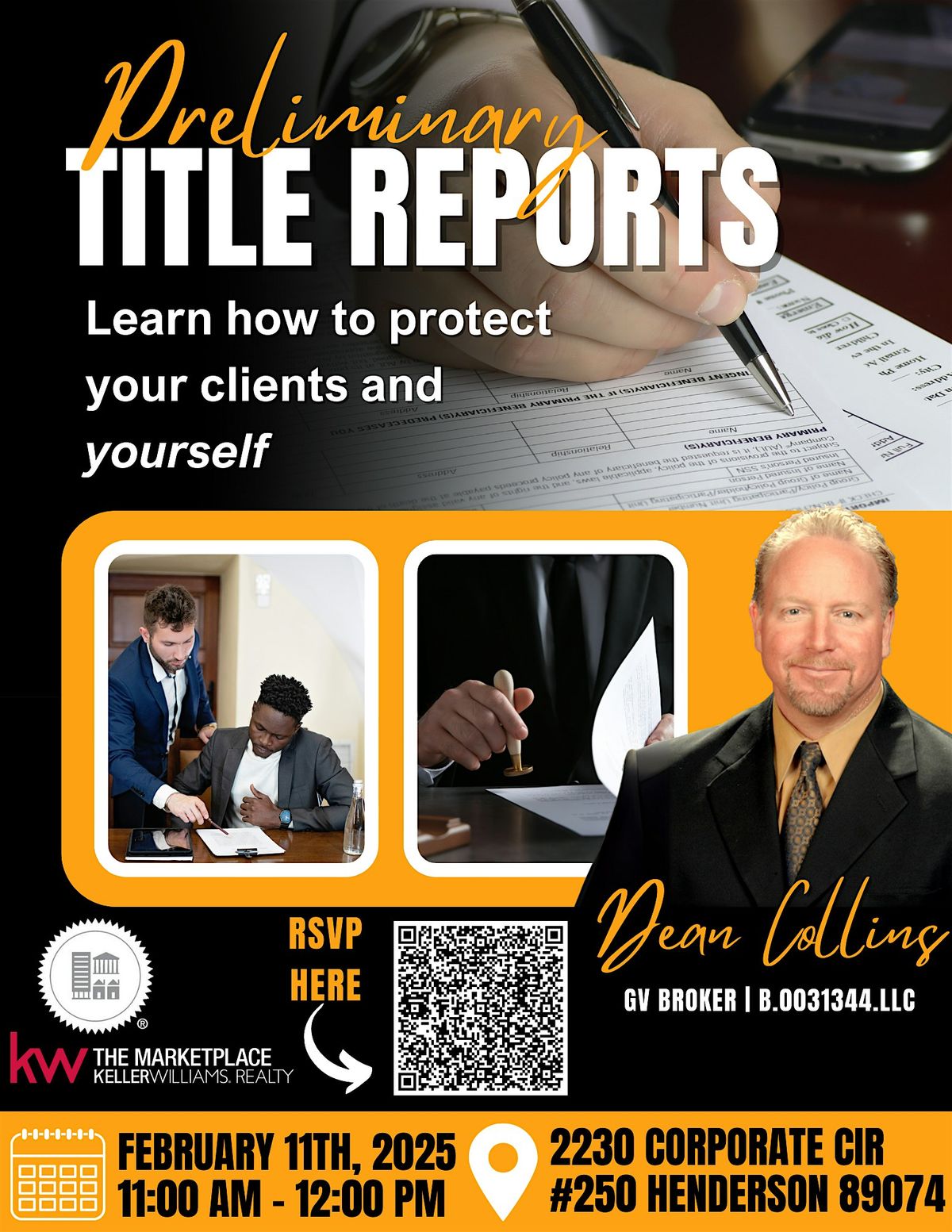 PRELIMINARY TITLE REPORTS: Protecting your Client and Yourself