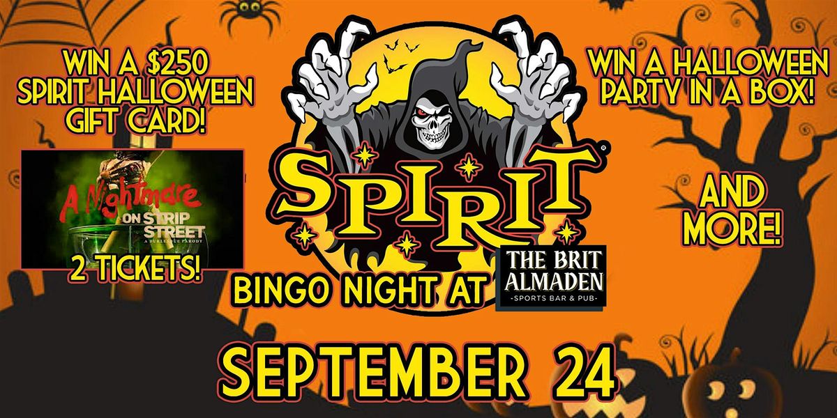 Spirit Halloween Bingo Night at the Brit Almaden! Win tickets to the Park!