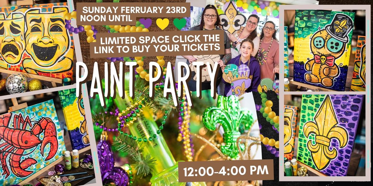 Mardi Gras Paint Party @ Revolution Ink Gallery