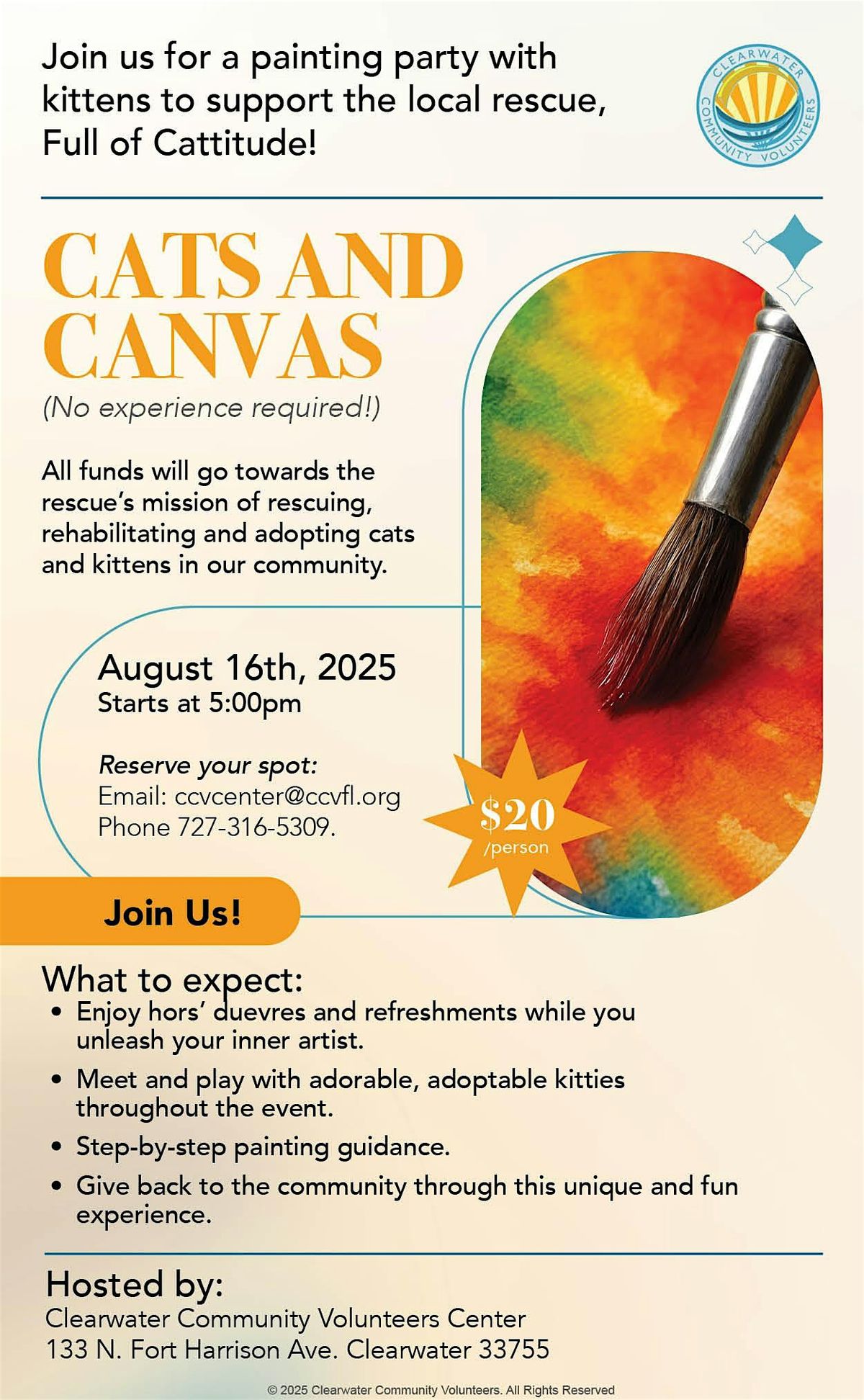Cats & Canvas: Painting Party benefiting Full of Cattitude