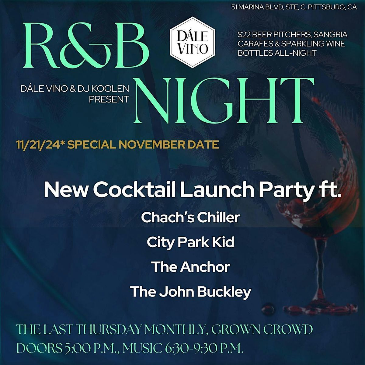 November R&B night - SPECIAL NIGHT - Plus New Cocktail Launch