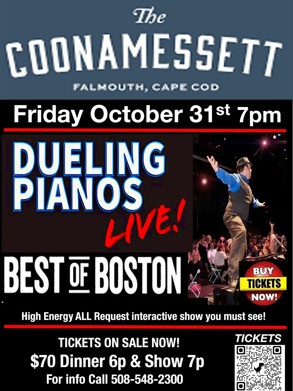 Dueling Pianos At The Coonamessett Inn Ballroom!