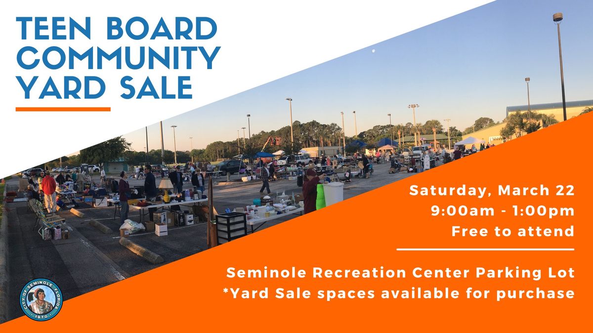 Seminole Recreation Teen Activity Board Community Yard Sale